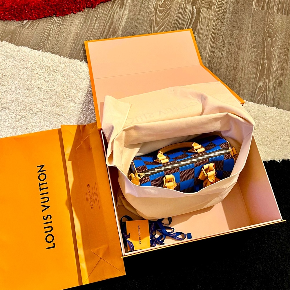 Louis Vuitton Bandouliere Damier Pop Speedy 25 Blue